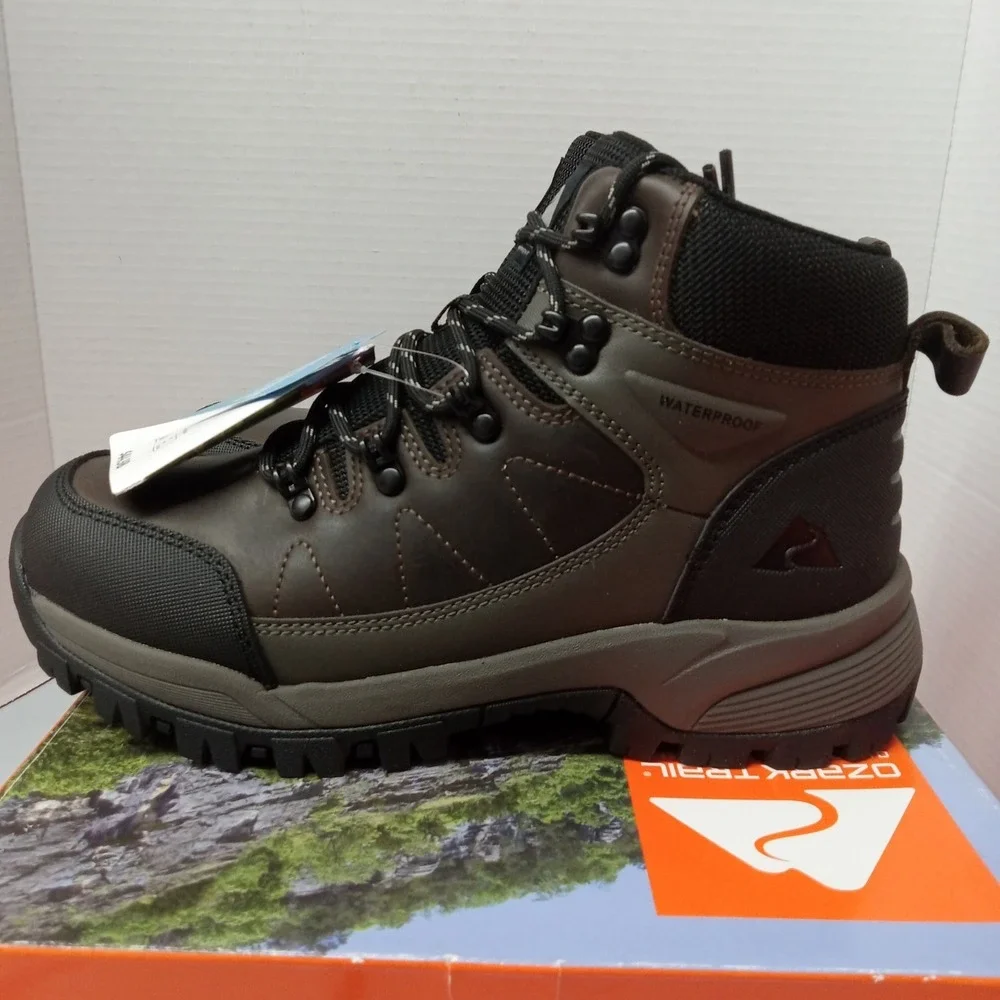 Ozark Trail OT Meadows 2.0 Men's Hiking Boots Size 9 Brown Waterproof Leather